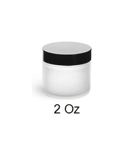 2 Oz Frosted Glass Jar Straight Sided W Black Plastic Lined Cap Pack Of 12 Etsy