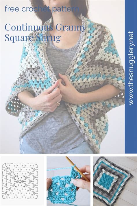 Continuous Granny Square Shrug Free Crochet Cocoon Cardigan Pattern