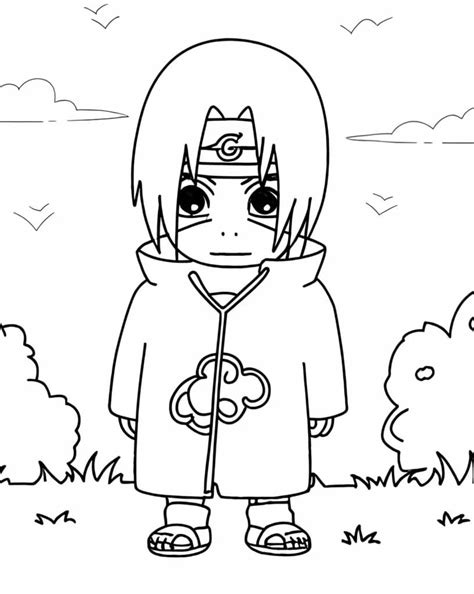 Fise De Colorat Cu Micul Chibi Itachi Descărcați Imprimați Sau