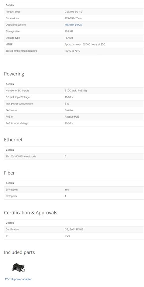 香港行貨︱MikroTik 6 Ports 交換器, CSS106-5G-1S