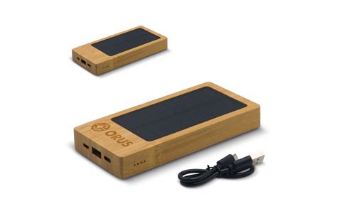 Powerbank Bamboo With Solar Panel Mah