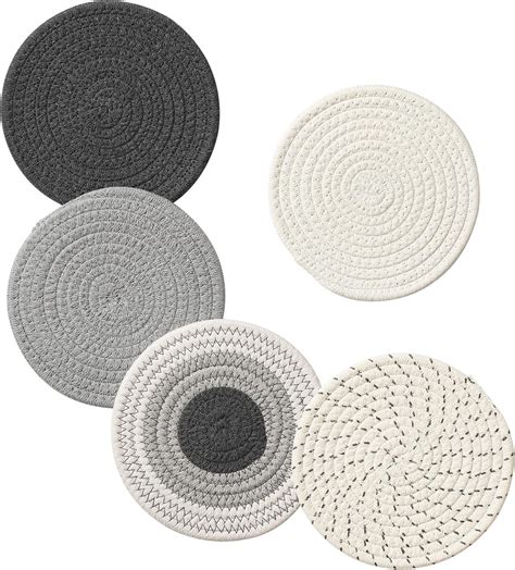 Amazon Pieces Trivets For Hot Dishes Potholders Set Cotton Woven Hot Pot Holders