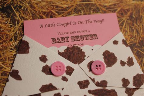 Cowgirl Baby Shower Invitations - Cow Print - Country Girl - Baby Girl Shower Invitation - Farm ...