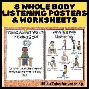 Whole Body Listening Posters For Bulletin Board Visuals With Activity