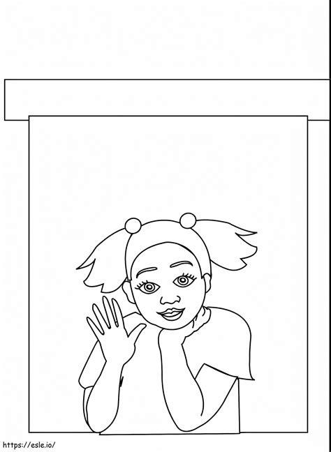 Looking Out Window Coloring Page