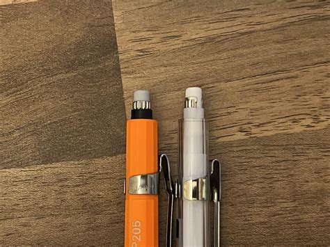 Pentel P205 transparent clone (right) : r/mechanicalpencils