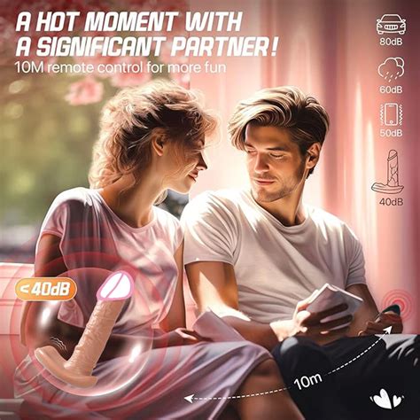 Thrusting Heating Dildo Vibrator Wearable Telescopic Penis Female Masturbation Adult Women