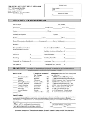 Fillable Online Bossiercity Office Of Permits And Inspections