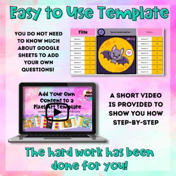 Easy to Use Editable Google Sheets™ Pixel Art Template - Halloween Theme