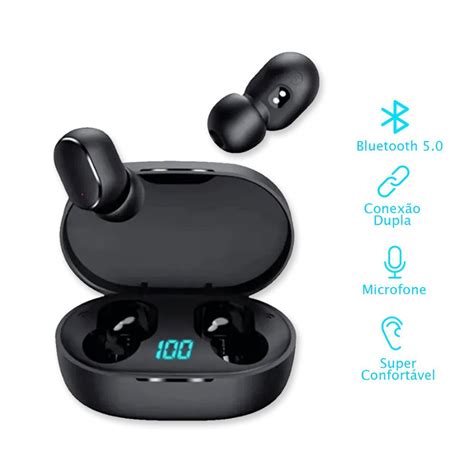 Fone De Ouvido Sem Fio Bluetooth Airdots Tws Stereo Case Visor Lcd