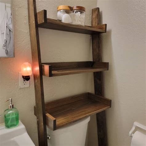Over The Toilet Ladder Shelf Bathroom Organizer Leaning Ladder Shelf