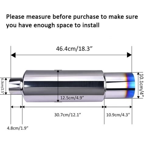 Inlet Outlet Exhaust Burnt Muffler Length Bundle With