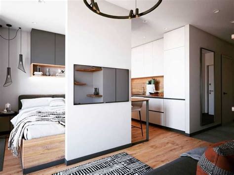 Перегородка между гостиной, спальней и кухней | Small apartment design ...