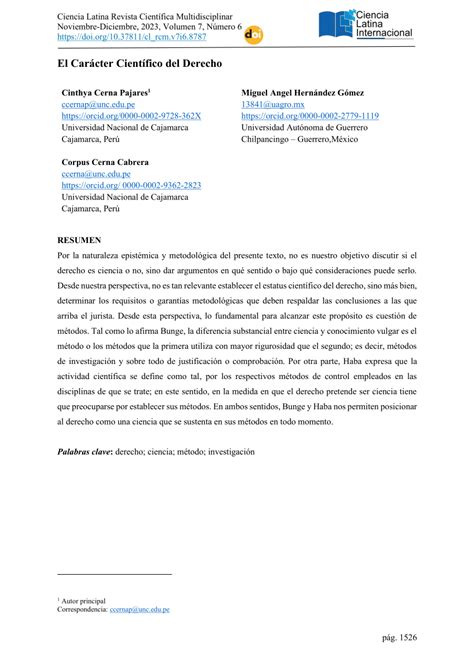 Pdf El Car Cter Cient Fico Del Derecho