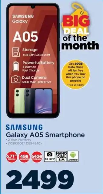 Samsung Galaxy A03 Smartphone Offer At Edgars