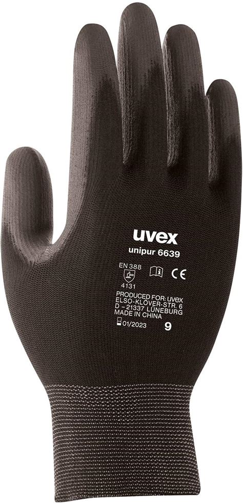 10 Pairs Of Uvex Unipur 6639 Work Gloves With PU Coating Gloves For