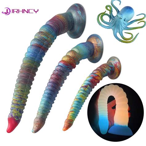 Luminous Anal Plug Cm Long Butt Plug Silicone Anal Dildos With Suction Cup Octopus Tentacles
