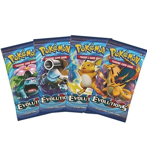 4x Evolutions Booster Packs Pokemon Cards TCG 1 of each artwork