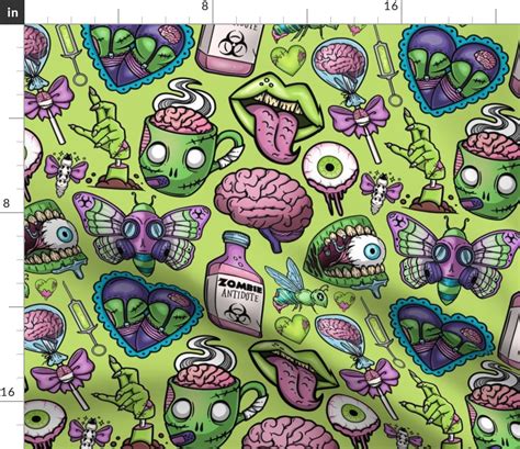 Zombie Green Fabric | Spoonflower