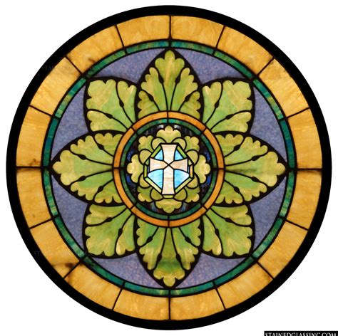 Stained Glass Cross Of Christ Religious Stained Glass Window
