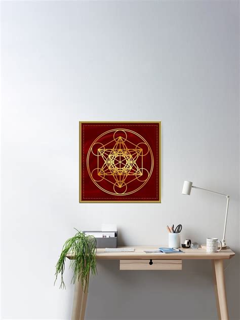 Metatrons Cube Flower Of Life Sacred Geometry Poster For Sale By