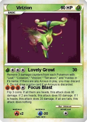 Pokémon Virizion 28 28 - Lovely Growl - My Pokemon Card