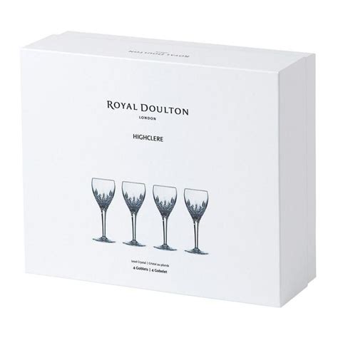 Royal Doulton Highclere Premium Crystal Wine Goblet 300ml Set Of 4