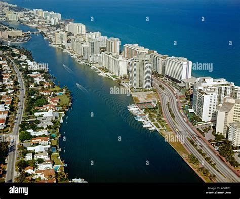 aerial view of hotels on Miami Beach Florida USA Stock Photo - Alamy