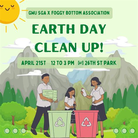 earth day cleanup sustainable gw  george washington university