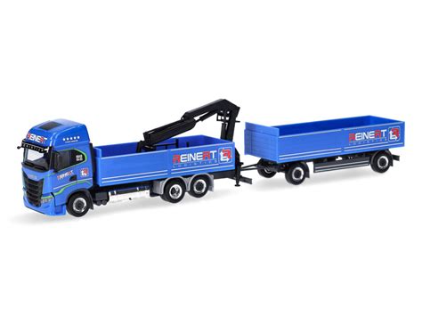 Herpa H Lkw Iveco S Way Lng Pritschen H Ngerzug Mit Ladekran