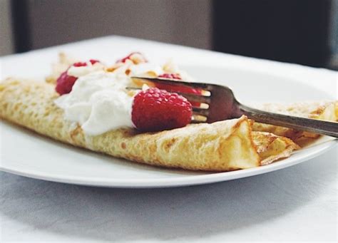 Millet Oat Crepes With Raspberries And Toasted Coconut Grain Mill Wagon