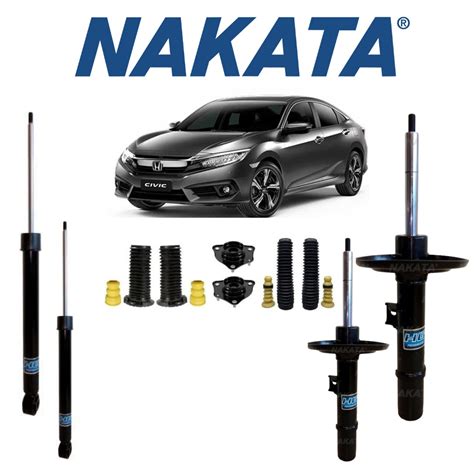 4 Amortecedor Nakata Diant Tras Kit Coifa Civic 2 0 G10 2018