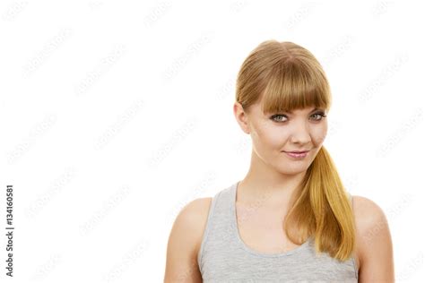 Attractive Blonde Girl Smiling Portrait Stock Photo Adobe Stock