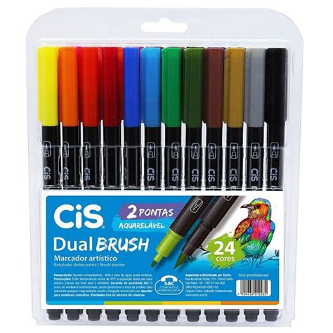 Marcador Artistico Dual Brush Aquarelavel Cores Cis