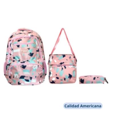 OMAS Mochila Escolar Estampado Con Lonchera Y Estuche 46X31X19CM