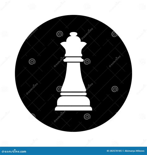 White Queen Chess Symbol Black Background Stock Vector - Illustration ...