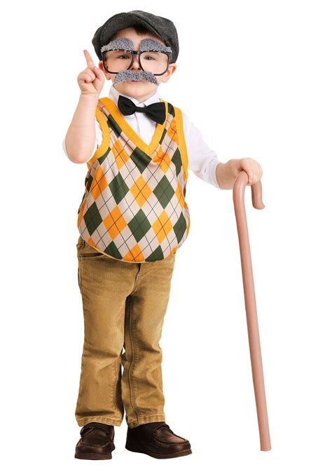 Toddlers Old Man Costume In 2021 Old Man Costume Cute Kids Halloween