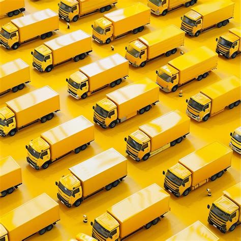 A Yellow Truck On A Highway Premium Ai Generated Image