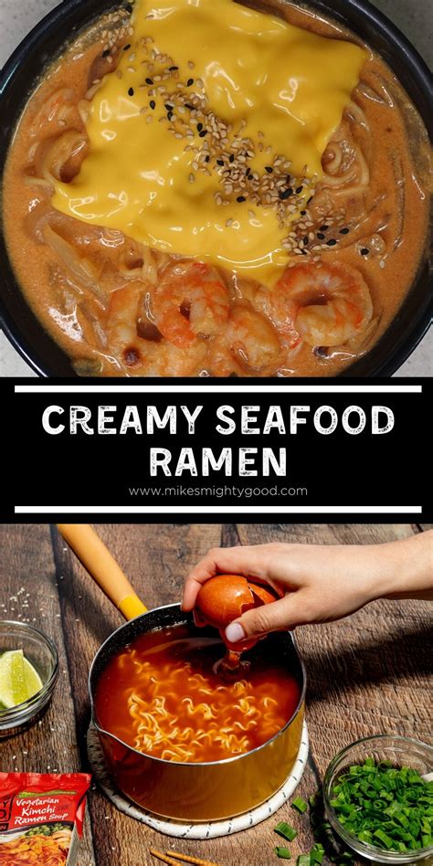 Creamy Seafood Ramen Recipe Shrimp Ramen Recipes Ramen Flavors