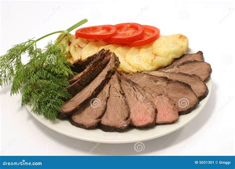 Roast beef and vegetables stock image. Image of meat, roast - 5031301