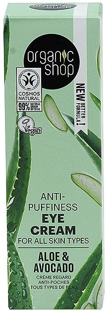 Crème pour contour des yeux Avocat et Aloe vera Organic Shop Anti