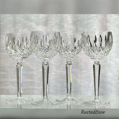 Waterford Crystal Wine Glass Waterford Lismore Wine Hocks Vintage Cut Crystal Waterford