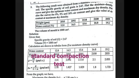 Numerical Of Finding Optimum Moisture Content Dry Density Using Weight