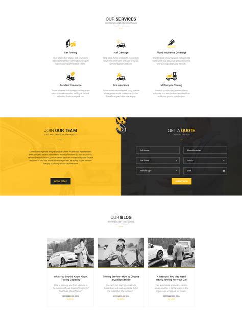 Towy Roadside Assistance And Towing Website Template