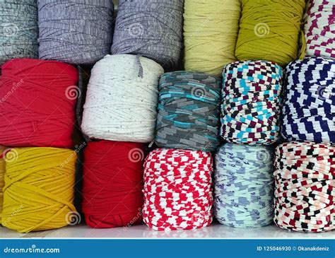 Colorful Fiber Fabric Cotton Rolls Textile Stock Photo - Image of ...