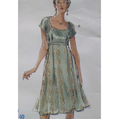 Empire Waist Cocktail Dress Pattern Anna Sui Vogue American Etsy