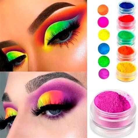 Maquillaje Fluo Fluor X Colores Pigmentos Neon Obsidiana