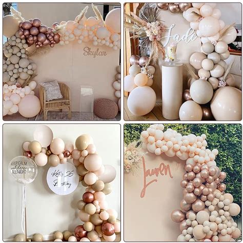 Tan Balloons Double Stuffed Nude Brown Balloon Garland Apricot Balloons Different Sizes Neutral