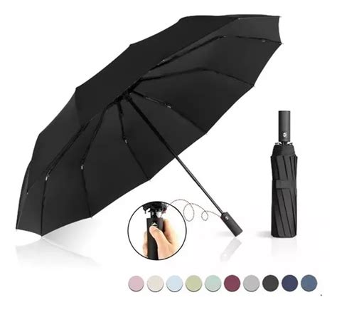 Guarda Chuva Resistente Ao Vento - Guarda Chuva Automático Reforçado Resistente Ao Vento Uv Preto Liso ...