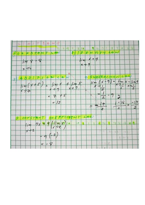 Limit Law Limitlaws Oohtim Aconstant Law 2 Idehnty Law Lim 8 Tim X